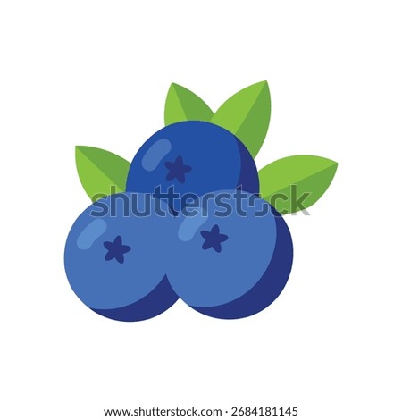 Blueberry cluster on white background