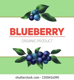 Blueberry concept background. Cartoon illustration of blueberry vector concept background for web design