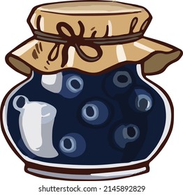 arándano cocinando mantas azules. ilustración vectorial Estilo de dibujo.