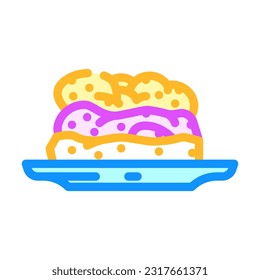 vector icono del color de los bocadillos de comida crumble de arándano azul. señal de tentempiés de comida crujiente de arándano azul. ilustración de símbolo aislado