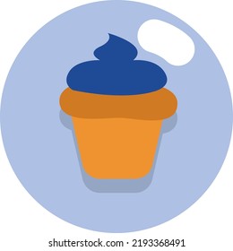 Blueberry cupcake, illustration, vector on a white background.