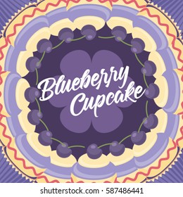 Blueberry Cupcake Sweeties : Vector Illustration