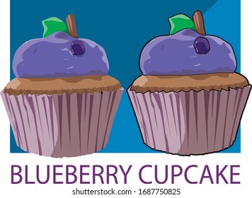 Blaubeerenkuchen Vektorillustration für Design-Paket