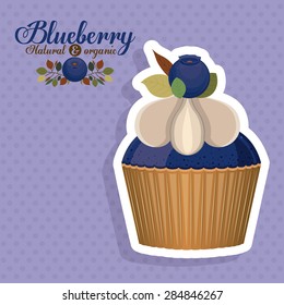 Blueberry design over pointed background, vector illustration