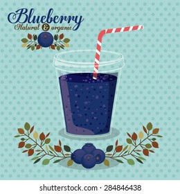 Blueberry design over pointed background, vector illustration