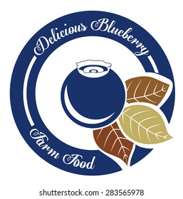 Blueberry design over white background, vector illustration