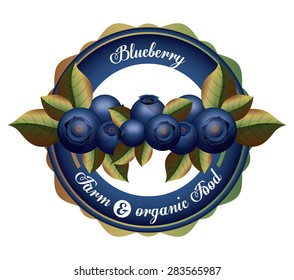 Blueberry design over white background, vector illustration