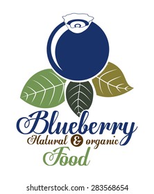 Blueberry design over white background, vector illustration