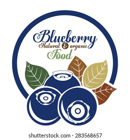 Blueberry design over white background, vector illustration