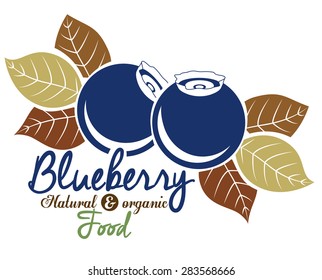 Blueberry design over white background, vector illustration