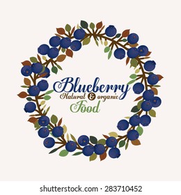 Blueberry design over white background, vector illustration