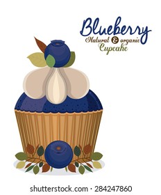 Blueberry design over white background, vector illustration