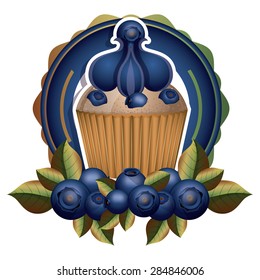 Blueberry design over white background, vector illustration