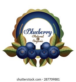 Blueberry design over white background, vector illustration