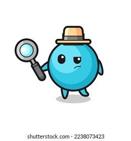 blueberry detective character is analyzing a case , cute style design for t shirt, sticker, logo element