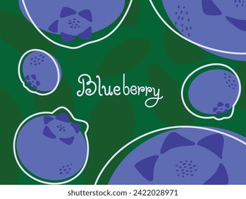 Blueberry drawing, Fruit hand drawn, vector illustration.