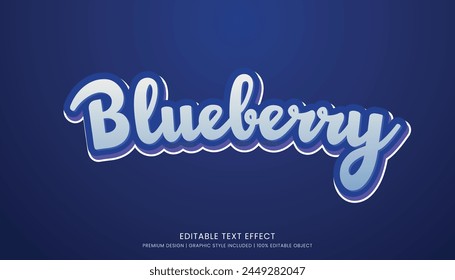 blueberry editable 3d text effect template bold typography and abstract style