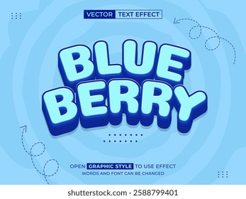 blueberry editable text, font effect, 3d text for title