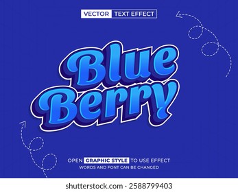 blueberry editable text, font effect, 3d text for title