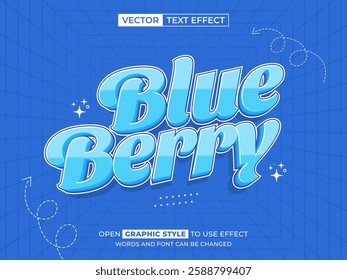 blueberry editable text, font effect, 3d text for title