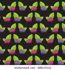 Blueberry Flat Seamless Pattern Background Icon Vector Illustration EPS10