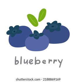 Blueberry. Flat vector illustration on white background.