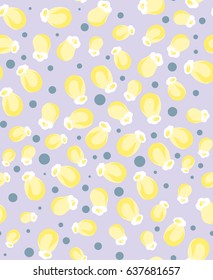 Blueberry flowers seampless pattern. Print for clothes, kids print, textile, postcards.