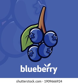 BlueBerry Fruit Cartoon Purple Vector