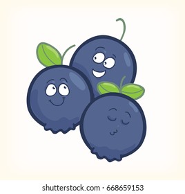 blueberry fruit cartoon vector