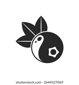 Blueberry fruit icon in flat style. Bilberry vector illustration on isolated background. Sweet berry sign business concept.
