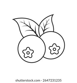 Blueberry fruit icon in flat style. Bilberry vector illustration on isolated background. Sweet berry sign business concept.