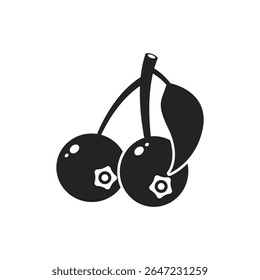 Blueberry fruit icon in flat style. Bilberry vector illustration on isolated background. Sweet berry sign business concept.