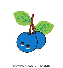 Ilustración del logotipo del icono de la fruta azul