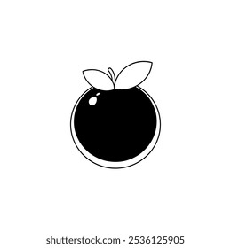 blueberry fruit icon white background