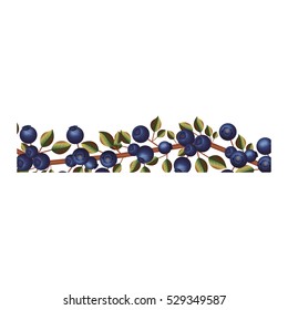 Blueberry fruit with leaves design