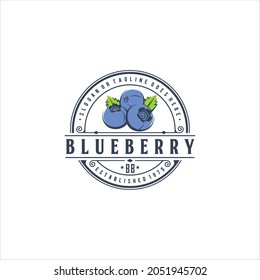 Blueberry Fruit Logo Design Vector Image