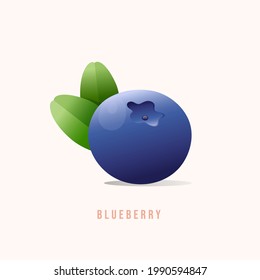 frutal de arándano azul Ilustración vectorial de estilo moderno.