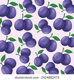 Blueberry Fruit Muster Hintergrund Design