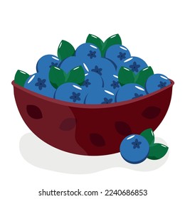 Blueberry fruit salad with mint.	