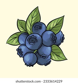 blueberry fruit vector element cartoon