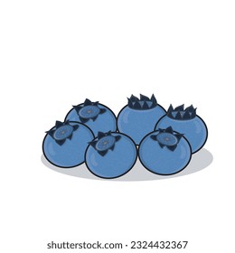 Frutos de arándano. Ilustración del diseño de dibujos animados del vector Blueberry. Blueberry con hoja
