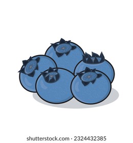 Frutos de arándano. Ilustración del diseño de dibujos animados del vector Blueberry. Blueberry con hoja