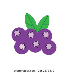 Ilustração do vetor de frutos de mirtilo, uma fruta que é muito rica em benefícios, tem gosto azedo, doce e fresco