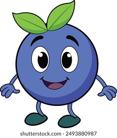 blueberry fruits cartoon vesctor illustration design