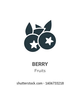 Blueberry glyph icon vector on white background. Flat vector blueberry icon symbol sign from modern fruits collection for mobile concept and web apps design.