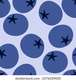 Blueberry Hand Drawn Seamless Pattern 