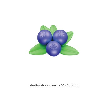 Heidelbeere Symbol 3D-Illustration rendern