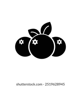 Icono de arándano Ilustración de diseño de Vector negro Fondo aislado