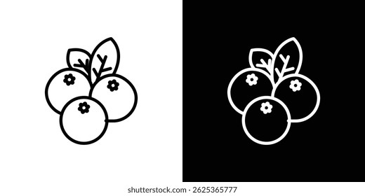 Blueberry icon concept stroke on white background
