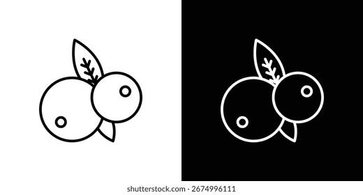 Blueberry icon design elements for graphic designs. Vector icons